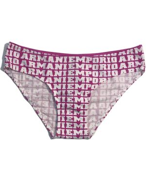 Emporio Armani Logo Printed Briefs Trousers - Purple