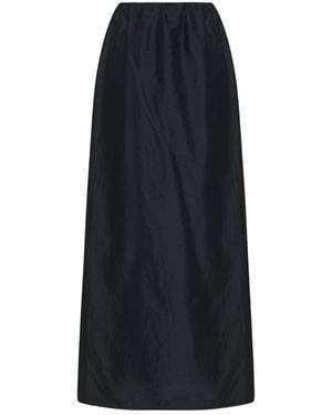 The Row Saul Cotton And Silk Skirt - Black