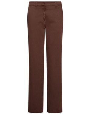 Marella Straight-Fit Stretch Bull Trousers - Brown