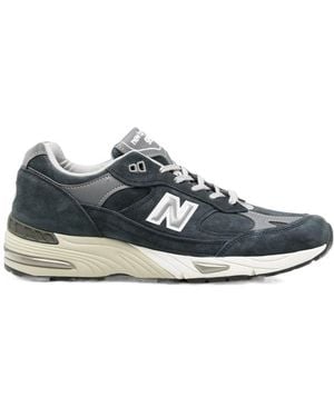 New Balance 991 V1 Lace-Up Sneakers - Blue