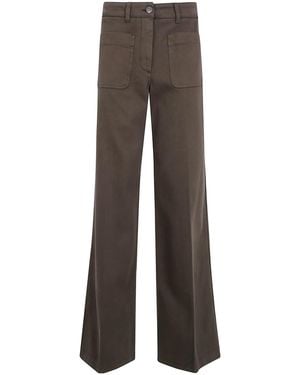 Etro Wide-Leg Stretch-Cotton Denim Jeans - Brown
