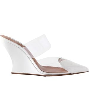 Alaïa Le Cœur Wedge Mules - White