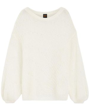 BOSS C_Ferignon Balloon-Sleeve Jumper - White