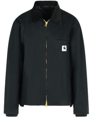 Sacai X Carhartt Logo Patch Zip-Up Jacket - Black