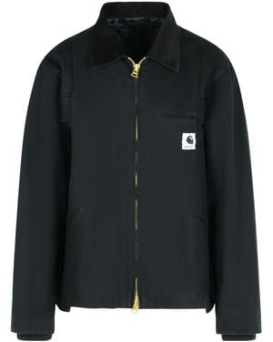 Sacai X Carhartt Logo Patch Zip-Up Jacket - Black