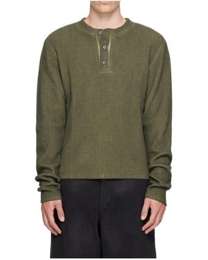 424 Waffle Henley Shirt - Green