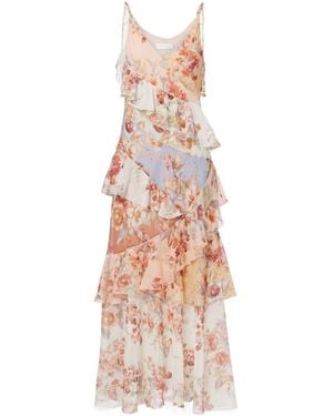 Zimmermann Awaken Floral Cotton And Silk Maxi Dress - Pink