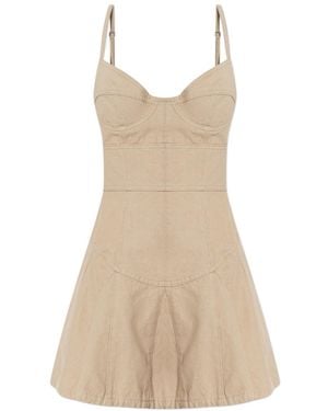 DSquared² Bustier-Style Flared Dress - Natural