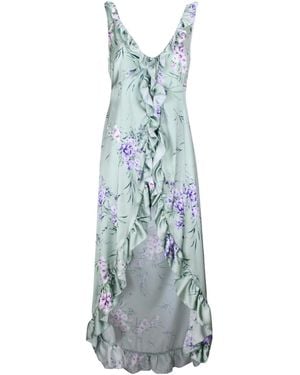 Aniye By Floral-Print Ruffled Midi Dress - Blue