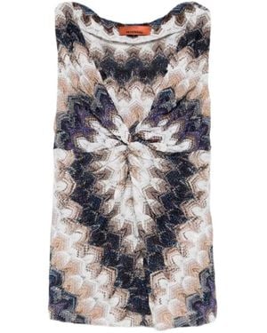 Missoni Chevron-Pattern Twist-Detail Top - Multicolour