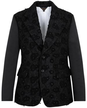 Comme des Garçons Comme Des Garçons Embroidered Single Breasted Blazer - Black