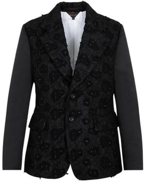 Comme des Garçons Comme Des Garçons Embroidered Single Breasted Blazer - Black