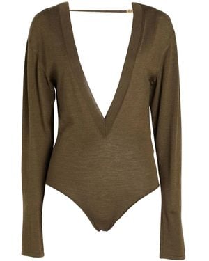 Saint Laurent Solid Colour Bodysuits - Green