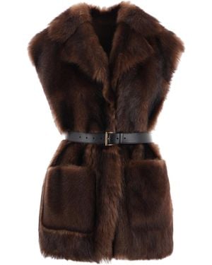 Prada Sleeveless Belted Gilet - Black