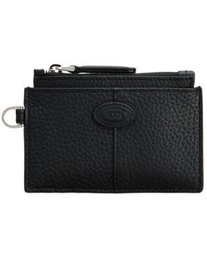 Tod's Logo-Appliqué Leather Wallet - Black