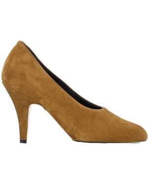 Phoebe Philo 90Mm Suede Square-Toe Pumps - Brown