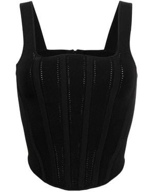 Dion Lee Pointelle Corset Top - Black
