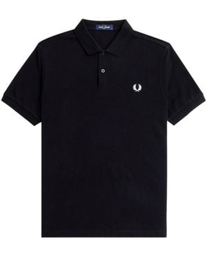 Fred Perry Logo Piqué Polo Shirt - Black
