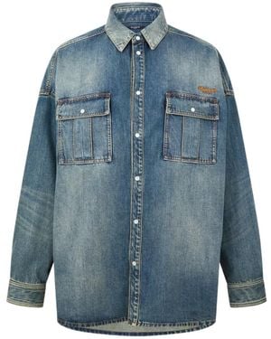 Balmain Long-Sleeve Denim Shirt - Blue