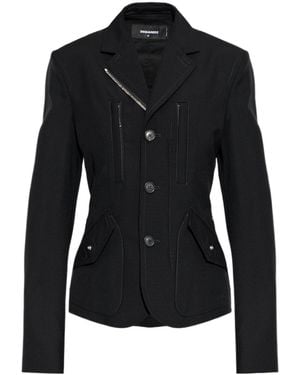 DSquared² Long-Sleeved Casual Jacket - Black