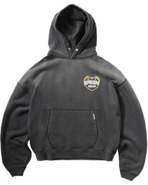 Represent Apos;S Legacy Angel Border Logo Cotton Hoodie - Gray