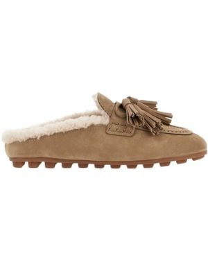 Hogan Slip-On Flat Shoes - Brown