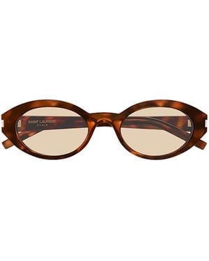 Saint Laurent Eyewear Oval Frame Sunglasses - Yellow