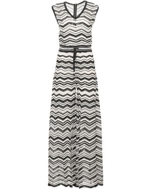 D.exterior Geometric Knit Jumpsuits - White