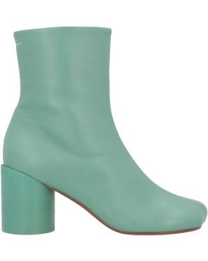 MM6 by Maison Margiela Minimalist Genuine Leather Ankle Boots - Green