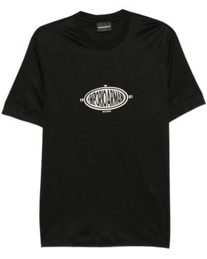 Emporio Armani Logo Print T-Shirt - Black