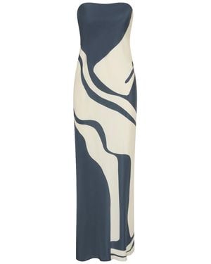 SIR. Strapless Print Maxi Dress - Blue
