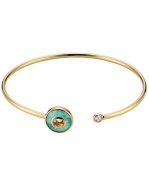 Gucci Interlocking 18K Bangle Bracelet - Blue