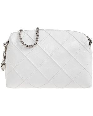 Tory Burch Fleming Quilted Chain Mini Bag - White