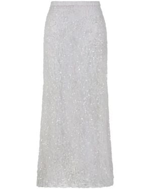 P.A.R.O.S.H. Elastic Waist Midi Skirt - White