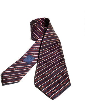 Gucci Striped Horsebit Tie - Purple