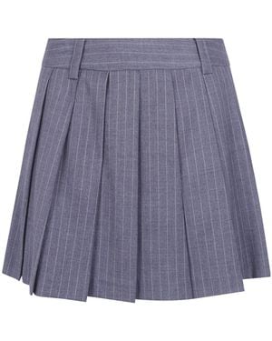 DUNST Pleated Pinstripe Mini Skirt - Purple