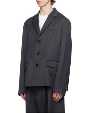 Sacai Striped Blazer - Blue