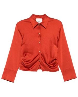 Nanushka Hildie Cinched Shirt - Red