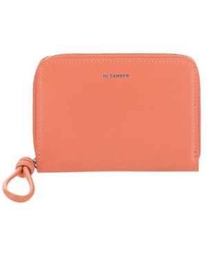 Jil Sander Logo-Stamp Leather Wallet - Orange