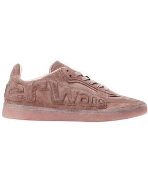 Alexander Wang Lex Logo-Embossed Suede Sneakers - Brown