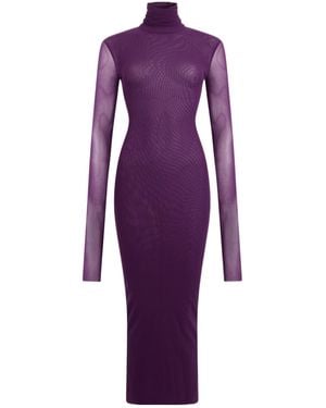 Philosophy Di Lorenzo Serafini Sheer-Sleeve Long Dress - Purple
