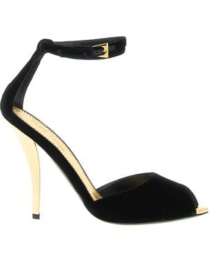 Paris Texas Jessica Open Toe Ankle Strap Sandals - Black
