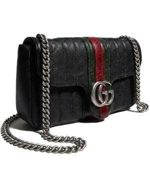 Gucci Jetset Gg Marmont Small Shoulder Bag - Black