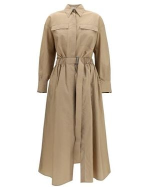 Brunello Cucinelli Belted Shirt Dress - Natural