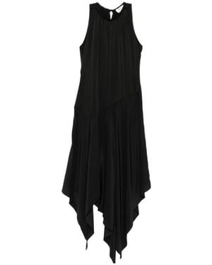 McQueen Handkerchief-Hem Halterneck Midi Dress - Black