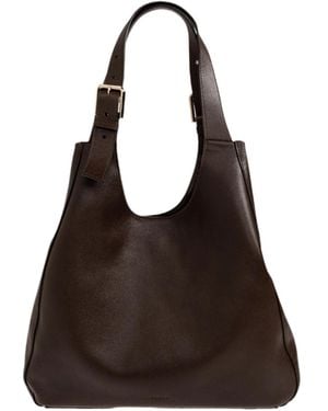 Furla Buckle-Detail Leather Shoulder Bag - Black