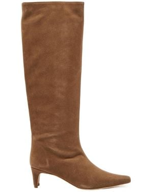 STAUD Solid Suede Knee-High Boots - Brown
