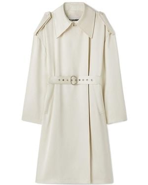 Jil Sander Belted-Waist Trench Coat - White