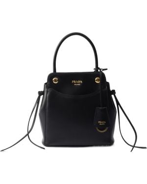 Prada Carry Mini Leather Handbag - Black