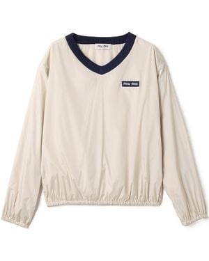 Miu Miu Technical Pongé Sweatshirt - Natural